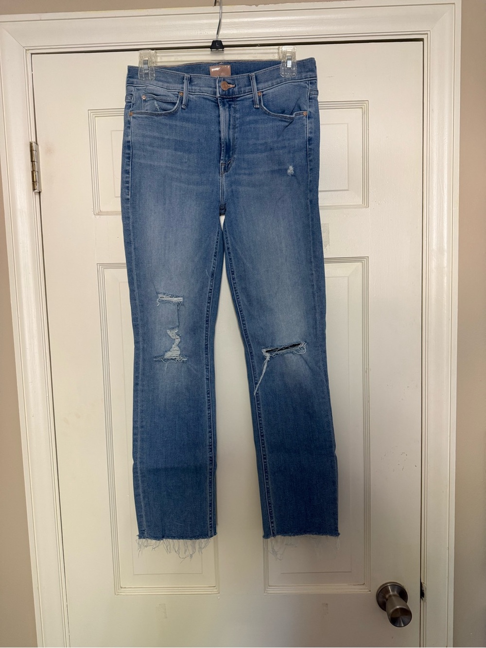 Mother The Mid Rise Dazzler Ankle Fray Jeans - 28